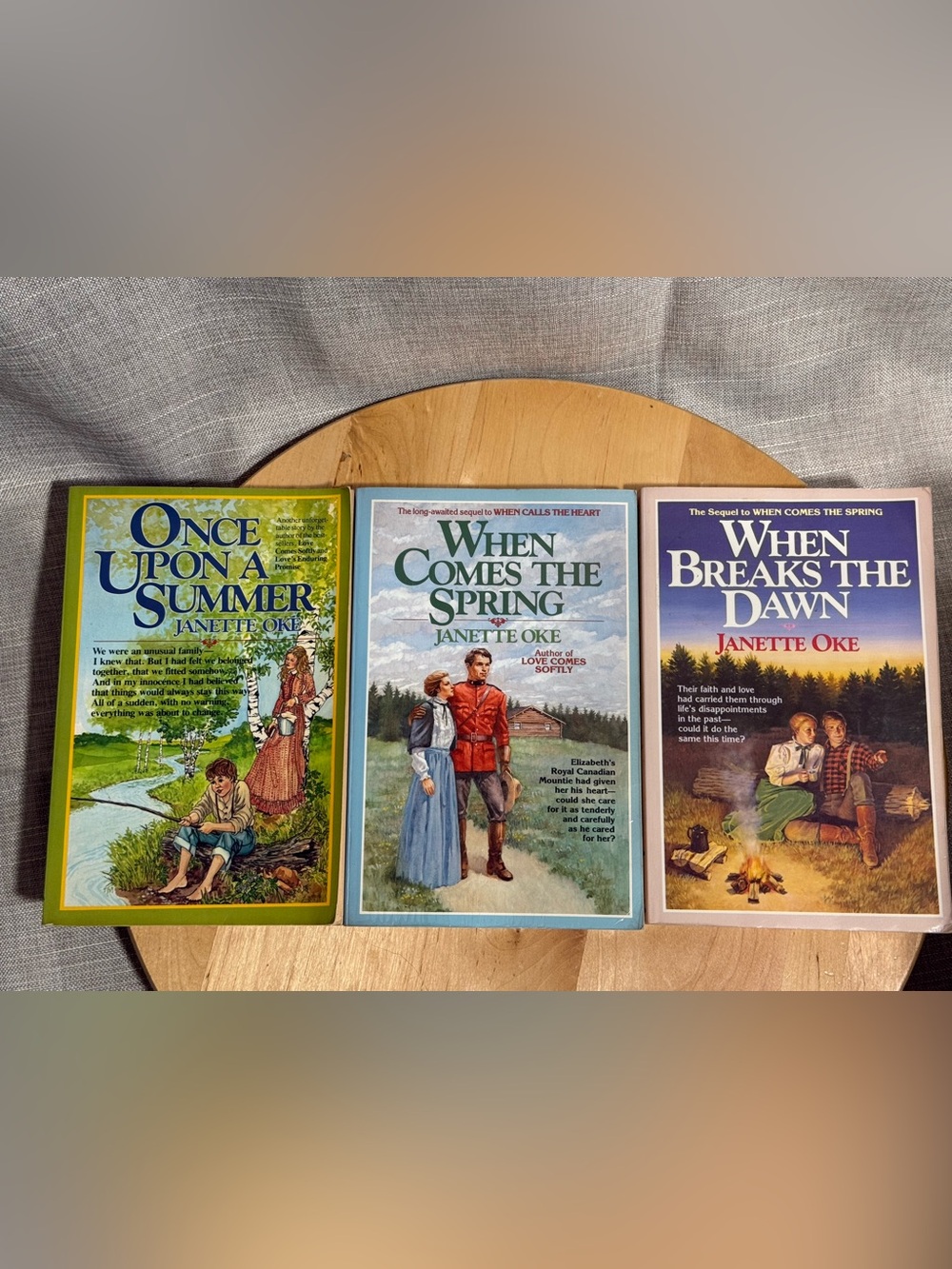 3 PB books Janette Oke Once upon a Summer/When comes Spring/When Breaks the Dawn